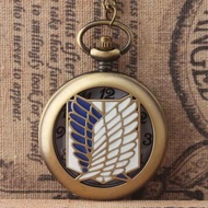 READY STOCK Attack on Titan Captain Levi Bronze Quartz Pocket Watch Anime Gifts for Boys and Girls