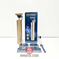 KEMEI KM-1971 Professional Hair Clipper Gold Edition Cordless Trimmer - Alat Cukur Rambut Kumis &amp; Jenggot Elektrik Tanpa Kabel KEMEI KM-1971 Original
