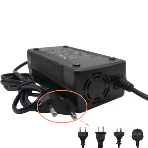 36V 37V 5A Lithium Ion 10S 18650 Battery Charger 42V 3A Li-ion Charger with Fan DC 5.5*2.5MM 5.5*2.1