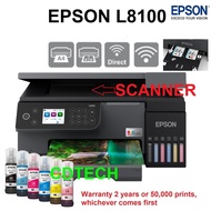 Epson L8100 Scanner Printer Wi-Fi Photo 6 Colour Ink Borderless Printing Original Ink Print CD Print