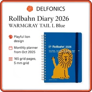 Delfonics Rollbahn Diary 2026 Warmgrey Tail L Monthly Planner Notebook – B6 Japanese Schedule Book (