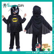 Kids Superhero Costume Batman Full Set Baju Seluar + Mask Baju Superhero Kanak-kanak