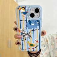 Striped Zoo For iPhone 17/16 simple 15pro phone case 13pro explosion 12