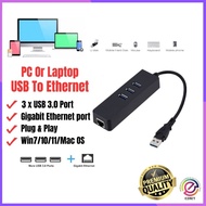 EZNET Ethernet Adapter Lan Gigabit USB To Lan Adapter USB With Port USB 3.0 To Rj45 1000Mhz For PC L