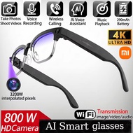 4K Smart AI Glasses 8MP Camera Recording Videos Photo Recognition Answer Translation BT Call Photoch