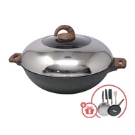🔥Free gift Sale‼️IGOZO Amazonas 36cm premium granite wok IH
