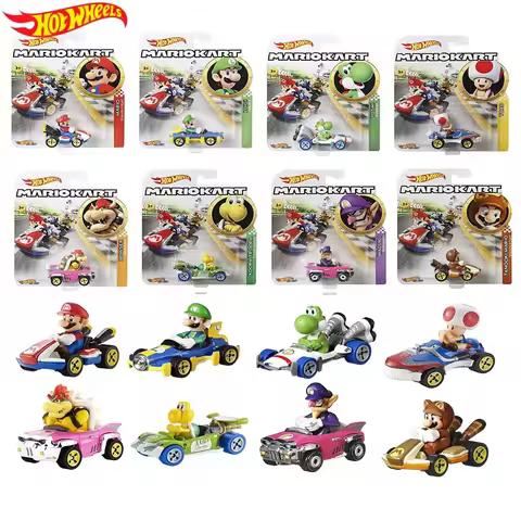 Hot Wheels GBG28 Mario Kart BOWSER YOSHI TOAD SHY GUY LUIGI 1:64 Die-Cast Peach with Standard Kart V