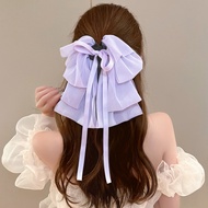 Jepit Pita Besar Model Bowknot Polos High end Japanses & korean style Klip Rambut Besar Pita Sifon G