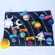 (velcro) Educational toy solar system planet flannel velcro adhesive. education toy solar system