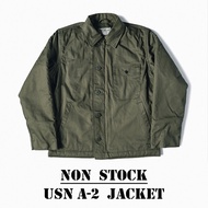 แจ็คเก็ตหนังแกะบุขนแกะหนาสไตล์อเมริกันย้อนยุคสำหรับผู้ชาย Non Stock Navy A-2 Deck Jacket N1 ทรงหลวม 