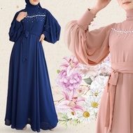【Ready Stock】Jubah Abaya Dress Muslimah Dinner Dress Jubah Dubai Nikah Bridesmaid Dress Jubah Putih Maternity Pragnent