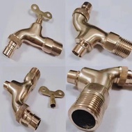 4 Points 6 Points All Copper with Lock Faucet Anti-theft Copper Washing Machine Faucet with Iron Key