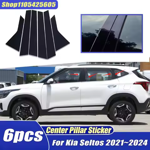 For Kia Seltos SP2 SP2i SP2c KX3 2021~2024 2023 Window Trim Covers Center Film Column B C Pillar Pos