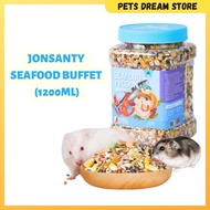NEW Jonsanty Hamster Food 1200ml Seafood Buffet Meat Dried Mealworm hamster food Multi Grain Fruit D