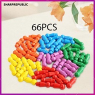 [Sharprepublic] 66x Board Games Pawns,Multicolor Game Pawns,Game Supplies,Human Shaped
