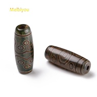 1pc Tibetan Style dZi Beads Beads Dyed & Heated Oval 11-Eye 28.5~32x10~12.5mm Hole: 1.5~3mm