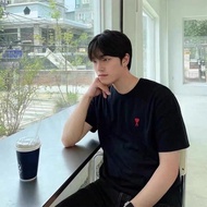 Ami Paris New M Round Neck Small Love Embroidery Cotton Half Under Mens And Womens Leisure Sports Sh