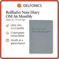 DELFONICS Rollbahn 2026 A6 Monthly Planner — Starts Oct 2025, Ultra-Slim Pocket Diary with 29 Grid P