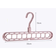 Multi-function Clothes Magic Hanger Save Space Folding Wardrobe Drying Cloth Holder 9 hole Rotating 
