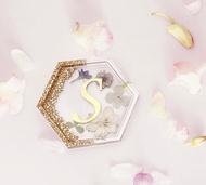 押花水果滴膠杯墊  飾品收納 托盤 - 個人字母訂制