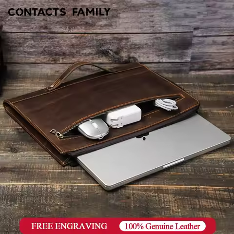 Genuine Leather Laptop Bag for Macbook Pro 14 Inch MacBook Air m1 13 Air m2 m3 m4 13.6 Case Pro 13 S