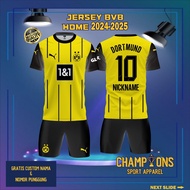 BVB HOME 2024-2025 Football Jersey – Full Printing Dryfit Milano | Name & Number