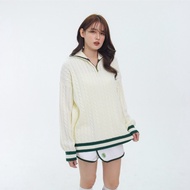 Loony - Cable Polo Knit BW - Sweater