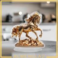 [Almencla2] 2D Flat Horse Statue Creative Desk Decoration for Bedroom Window Countertop