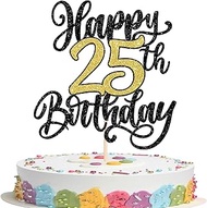 1 Pack Happy 25th Birthday Cake Topper Glitter Cake Decoration for 25th Birthday Cake Decoration for