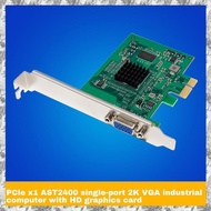 [I O J E] PCIe X1 ST425 AST2400 VGA Graphics Card 2K 1920 X1200 32bpp@ 60Hz for Win10/for Win 11 32/