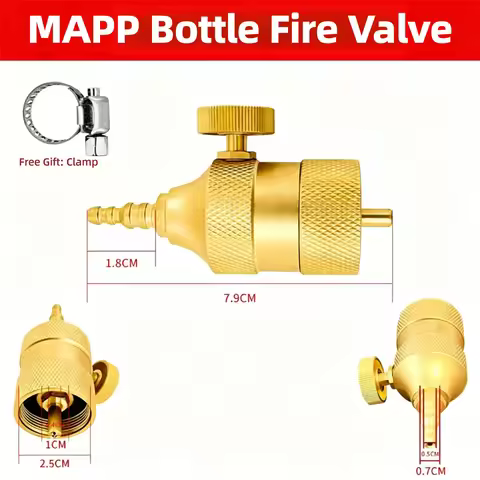 Brass MAPP Gas Regulator with Barbed Fitting 4-8mm Gas Hose High-Quality Mapp Gas Bottle Connector P