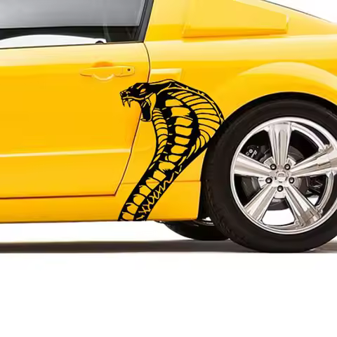 Cobra Snake Head Body Car Decal Vinyl Graphics 20.5x26.25 Inches, Fits Ford Mustang and Shelby, Driv