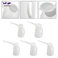 [Simhoa] Oil Jug with Spout Durable Oil Measuring Jug White Ergonomical Handle Leakageproof Oil Disp