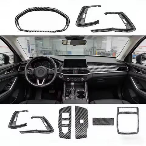 For Mazda CX80 CX-80 cx80 2024 2025 CarbonFiber Car Interior Gear Shift Knob Inner Door Bowl Window 