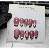 ALMOND SHORT FAKE NAILS /FAKE NAILS 4 SIZES - XS, S, M