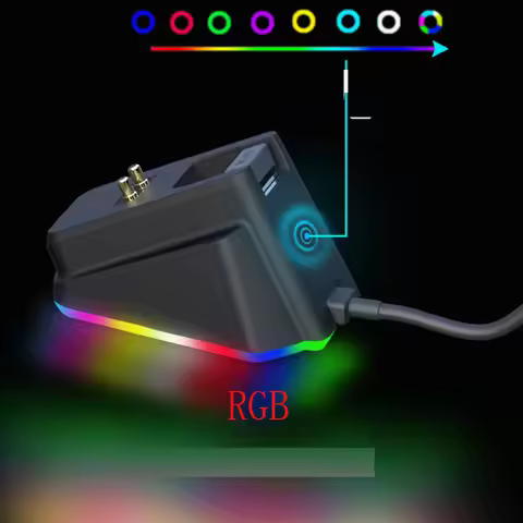 RGB Charging Dock for Razer Wireless Mouse DeathAdder V2 Pro,Naga Pro,Viper Ultimate,and Basilisk Ul