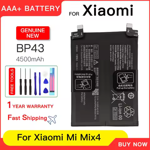 Genuine 4500mAh BP43 Battery For Xiaomi Mi Mix 4 Mix4 BP 43 Smart Mobile Phone replacement batteries