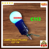 C113Lampu LED PELANGI RGB OTOMATIS E27 Strip BULB LAMP MINI 1 WATT 7 WARNA AUTO HEMAT LISTRIK AWET B