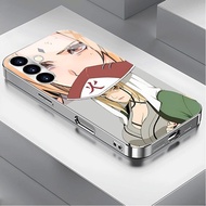 Naruto Luxury Plated Frame Glass Phone Case For Samsung Galaxy S22 S23 S24 S25 Ultra A22 A23 A25 A33