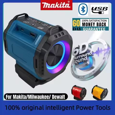 Speaker Bluetooth For Milwaukee/Makita/Dewalt/Bosch 18V 20V Battery With USB Type-C Port Charge Play