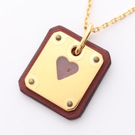 【二手】愛馬仕 HERMES As de Coeur PM GP（鍍金）項鍊 女士 全新未使用