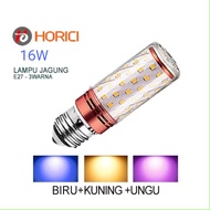 Lampu Led Bohlam 12W 16W Jagung 3 warna Putih kuning Natural Biru Ungu E27 E14 220V Hias Candle