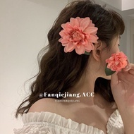 Fairy Holiday Style Pink Flower Hair Clip Back Head Clip Side Clip Hair Accessories Atmosphere vfr91