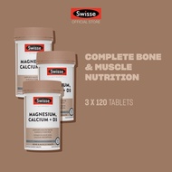 [Triple Pack] Swisse Ultiboost Magnesium Calcium + Vitamin D3 120 Tabs