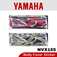 YAMAHA NVX155 Body Cover Set Coverset Sticker Strike Stripe NVX155 Motorcycle - Black Red