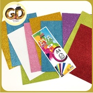 A4 Eva Glitter Foam Fancy Card Paper/Kad Busa/Kad Mewah 10pcs Mix Colour