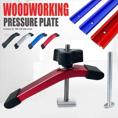 Woodworking T Track Slider M8 T Screw M8 Nut Saw Table Acting Hold Down Clamp for T-Slot T-Track Woo