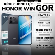 Set of 2 tempered glass screen protectors for HONOR WIN phone, transparent, borderless, curved black