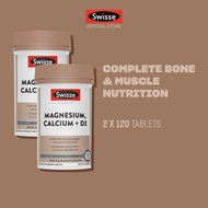 [Twin Pack] Swisse Ultiboost Magnesium Calcium + Vitamin D3 120 Tabs