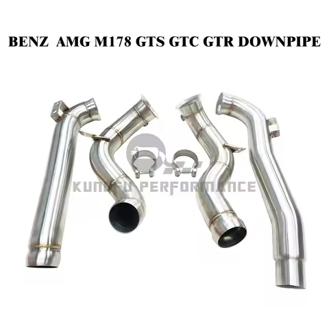 KUNGFU PERFORMANCE SS304 Exhaust Catless Downpipe For AMG GT GTS GTC GTR 4.0L V8 M178 Engine